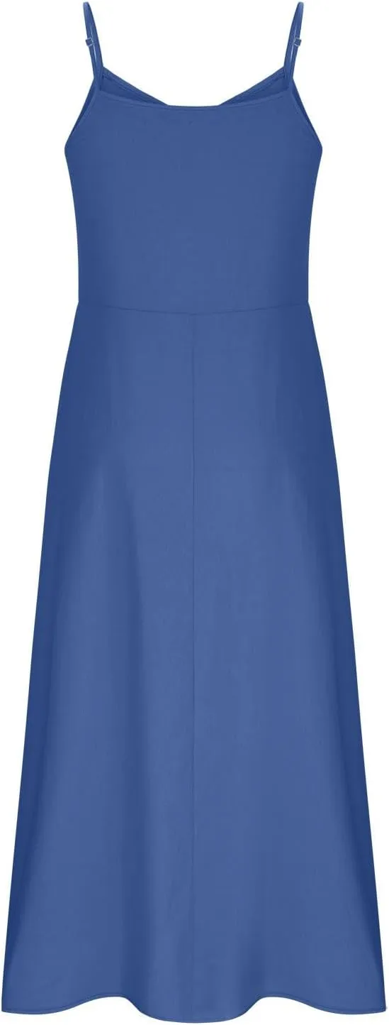 Summer Dresses for Women 2025 Spring Plus Size Linen Maxi Dress Sleeveless Crewneck Sundress Outfits Clothes