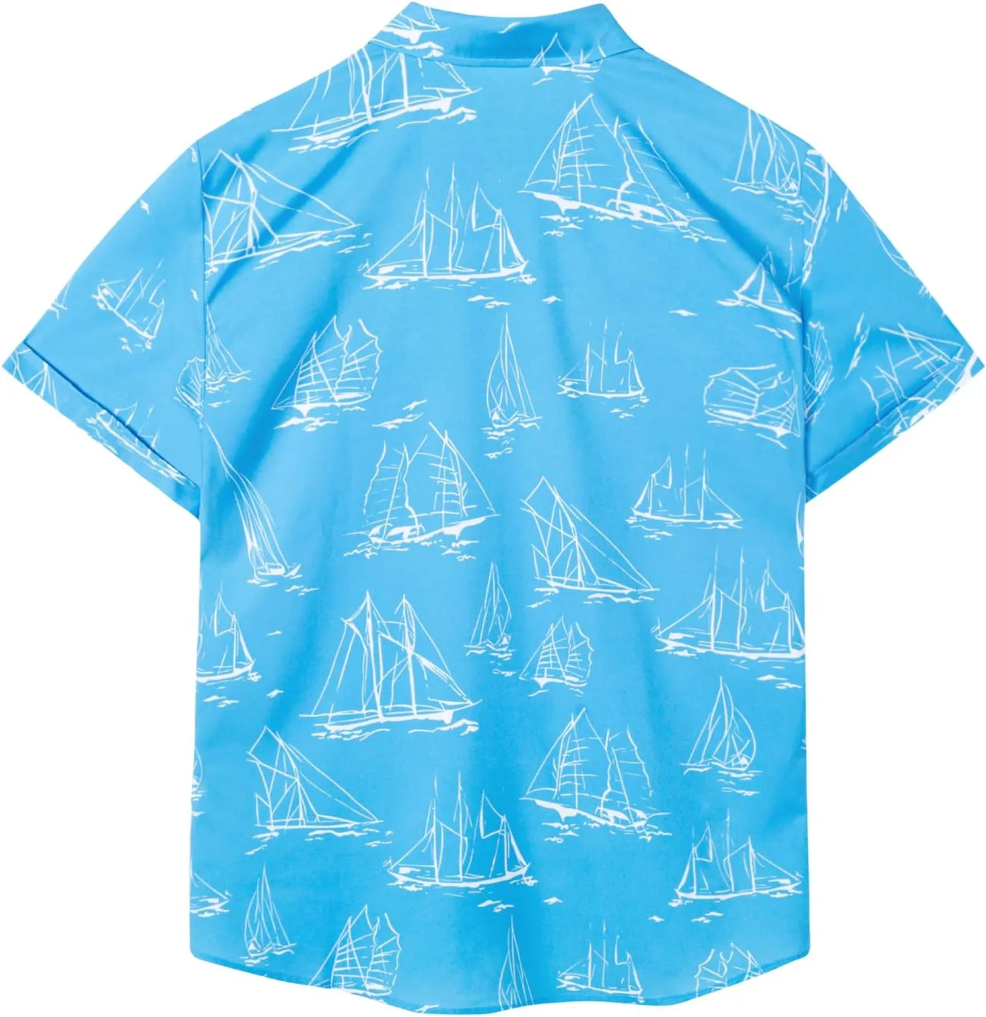 SURF CUZ Mens Casual Hawaiian Shirt Short Sleeve Stretch Button Down Quick Dry Beach Aloha Shirts