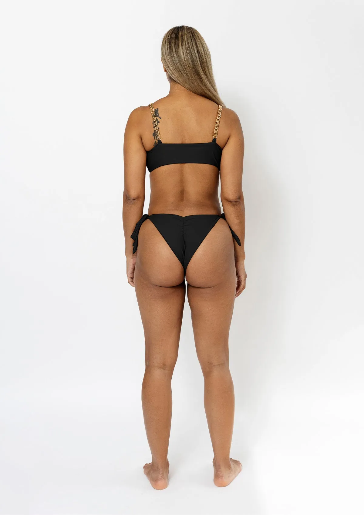 Tasha Tie Up Bikini Bottom - Black