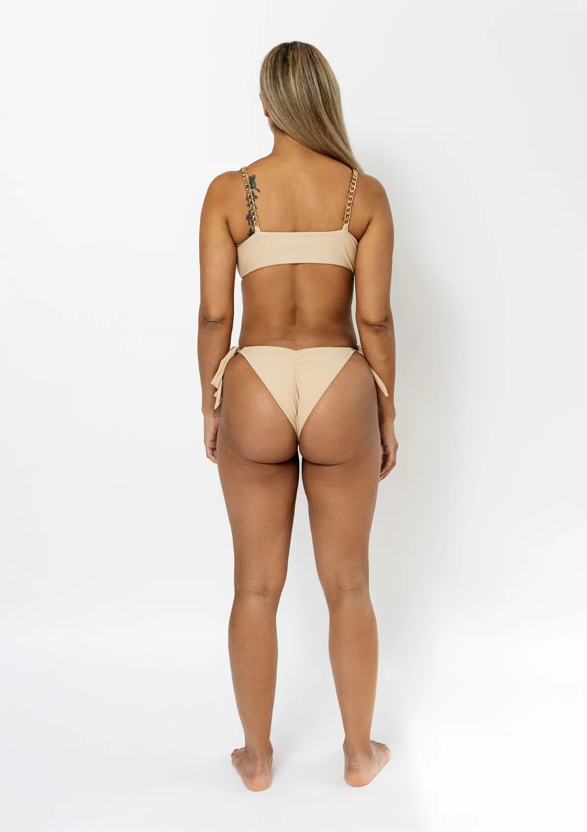 Tasha Tie Up Bikini Bottom - Nude