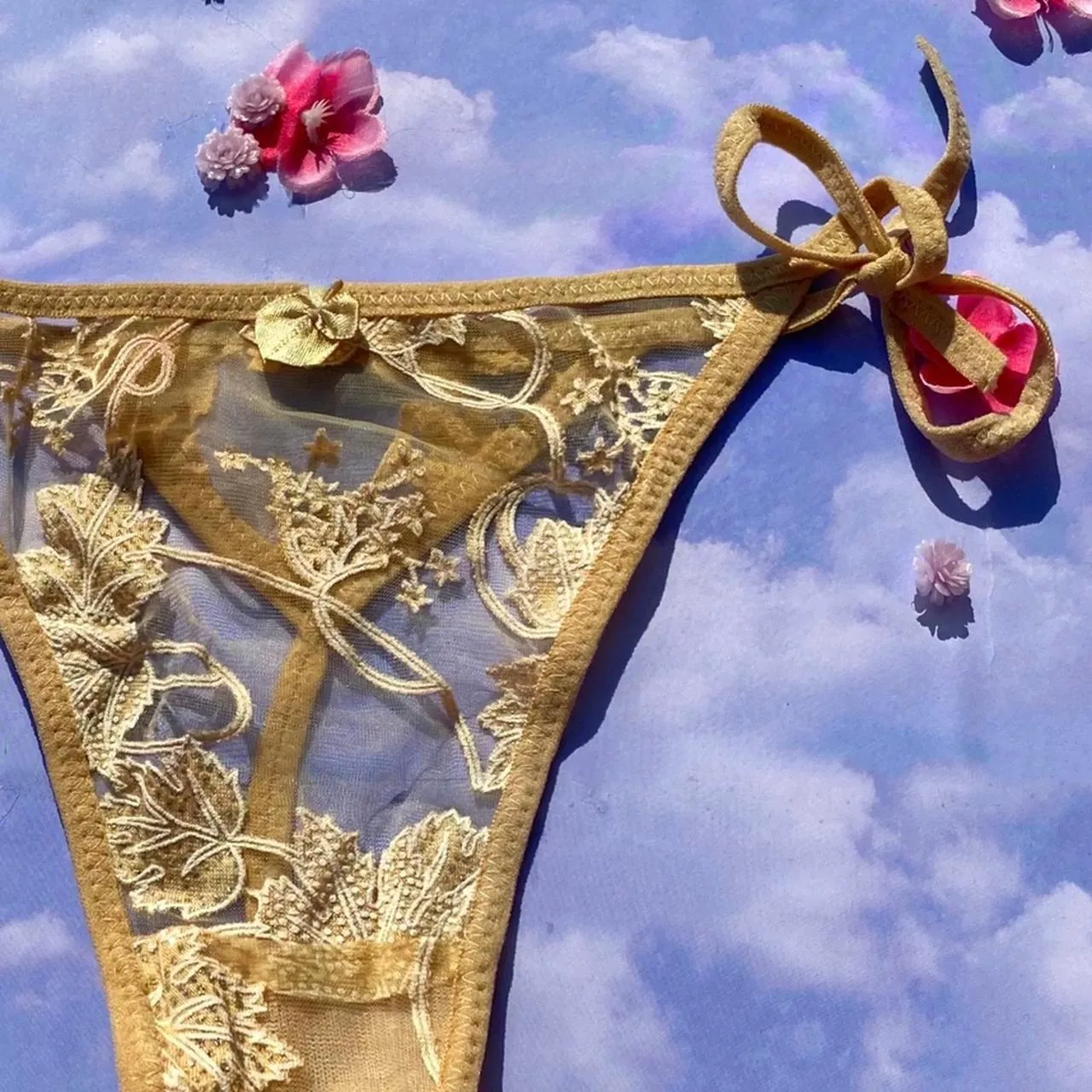 Tie Side Thong Panty | Taupe