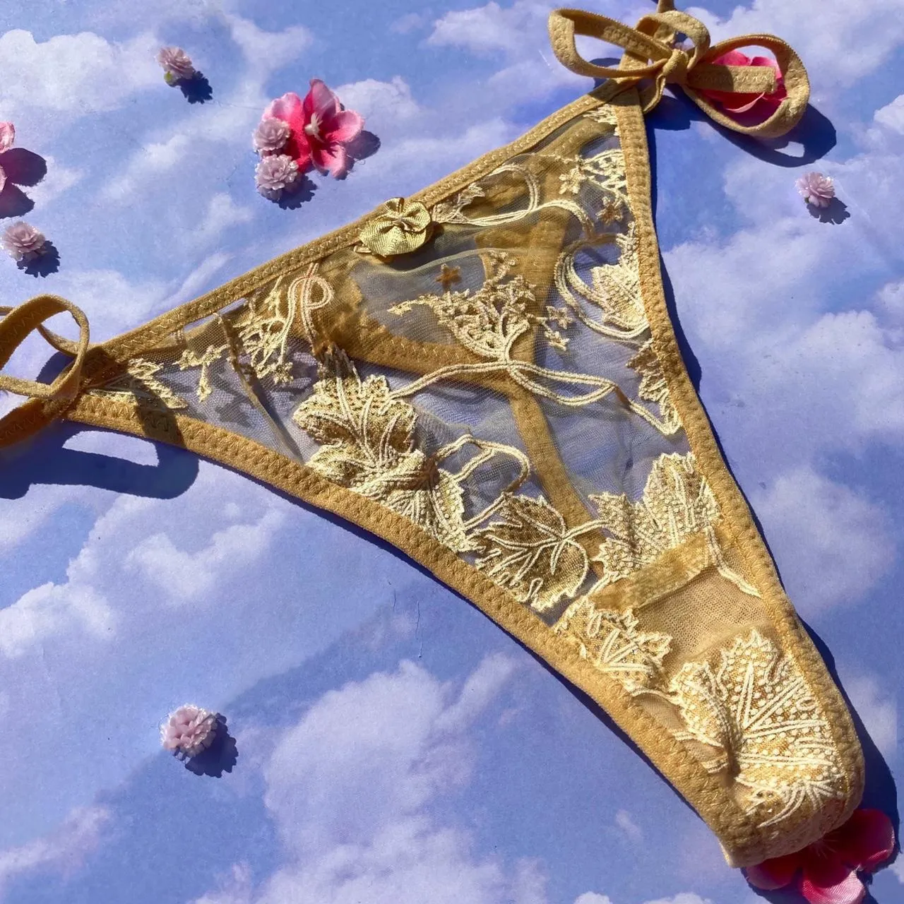 Tie Side Thong Panty | Taupe