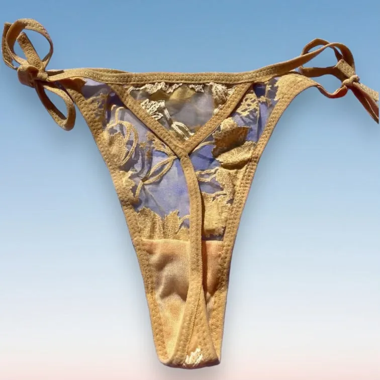 Tie Side Thong Panty | Taupe