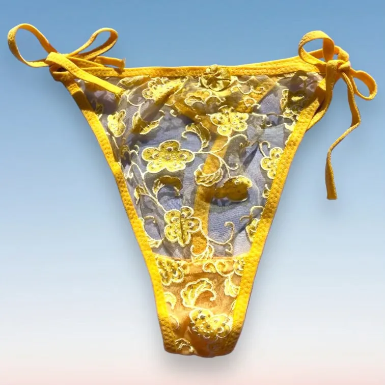 Tie Side Thong Panty | Yellow