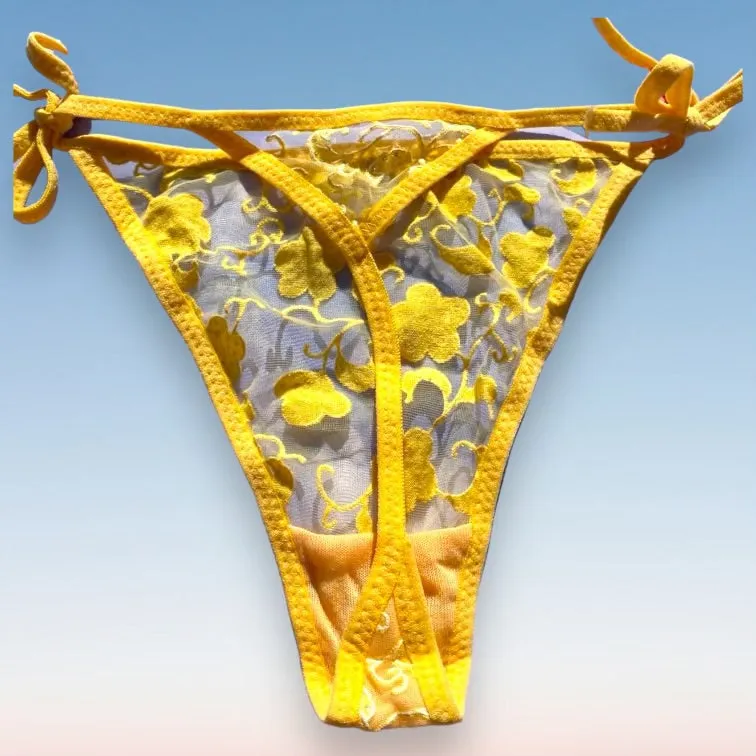Tie Side Thong Panty | Yellow