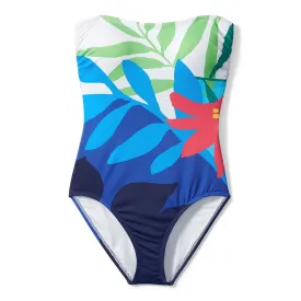 Tommy Bahama Engineered Bandeau One Piece SS300412 - Paloma Palms White