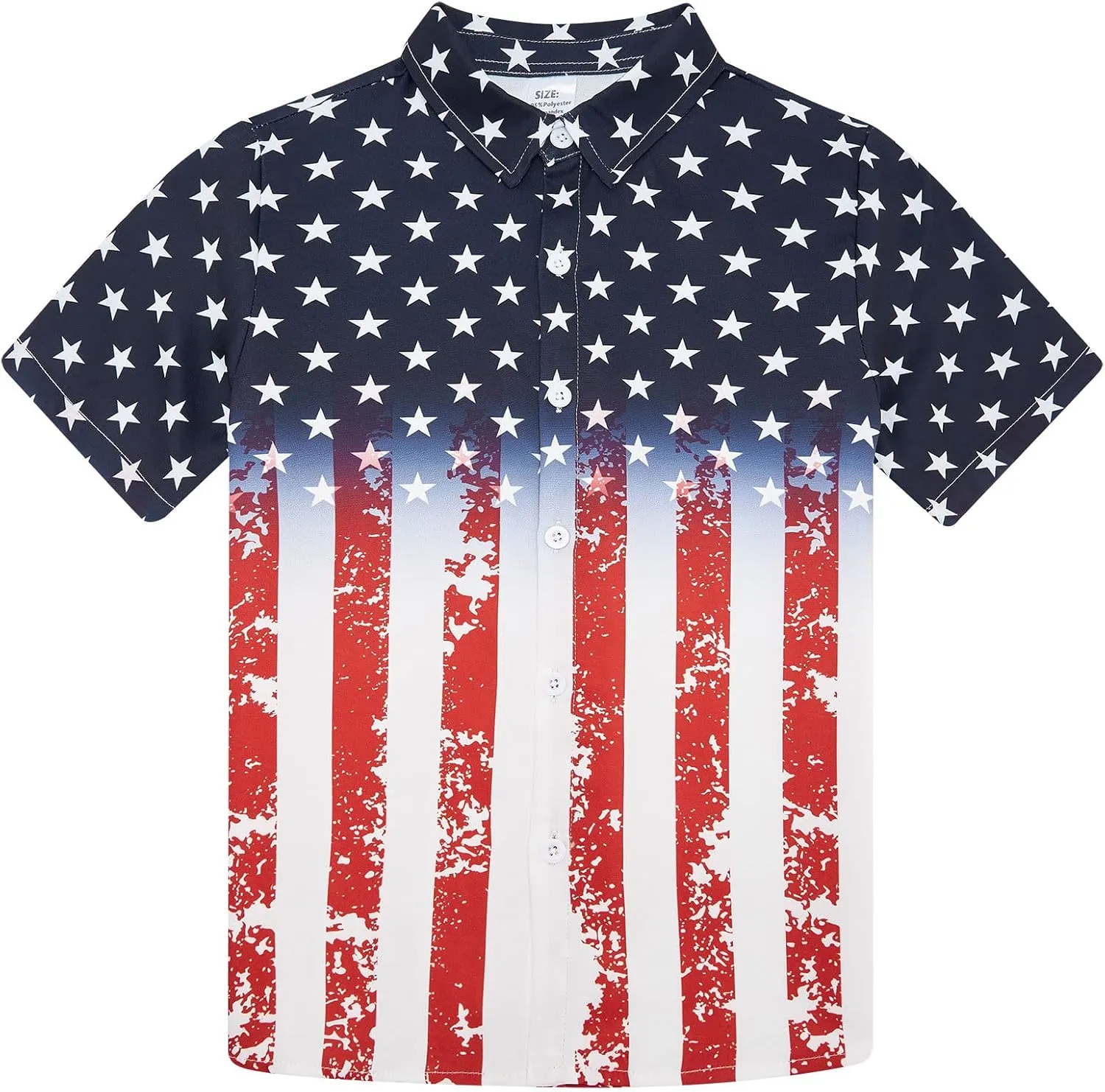 uideazone 2-10 Years Boys Button Down Shirts 3D Graphic Hawaiian Aloha Short Sleeve Dress Shirt Tops