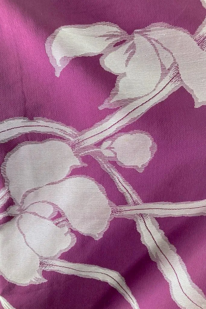 Vintage 1940s Purple Silver Floral Kimono
