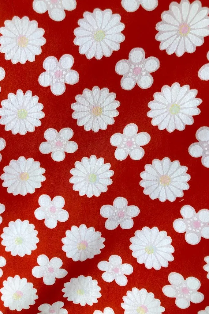 Vintage Red Daisy Kimono