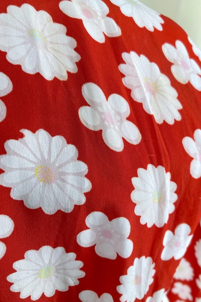 Vintage Red Daisy Kimono