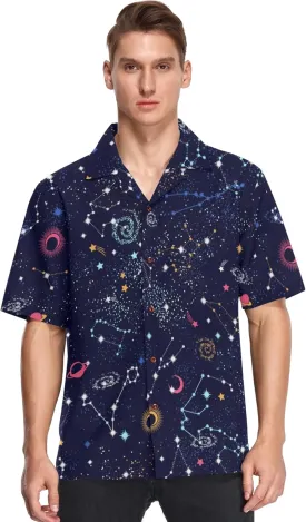 visesunny Mens Casual Button Down Short Sleeve Hawaiian Shirt Aloha Shirt
