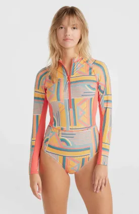 Women of the Wave Long Sleeve Surf Suit | Yellow Art Geo