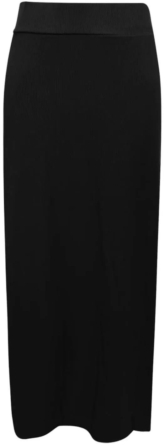 Women's High Waist Pencil Skirt, Casual Long Knit Skirt with Side Slit, Spring Pencil Slit Tummy Control Elastic High