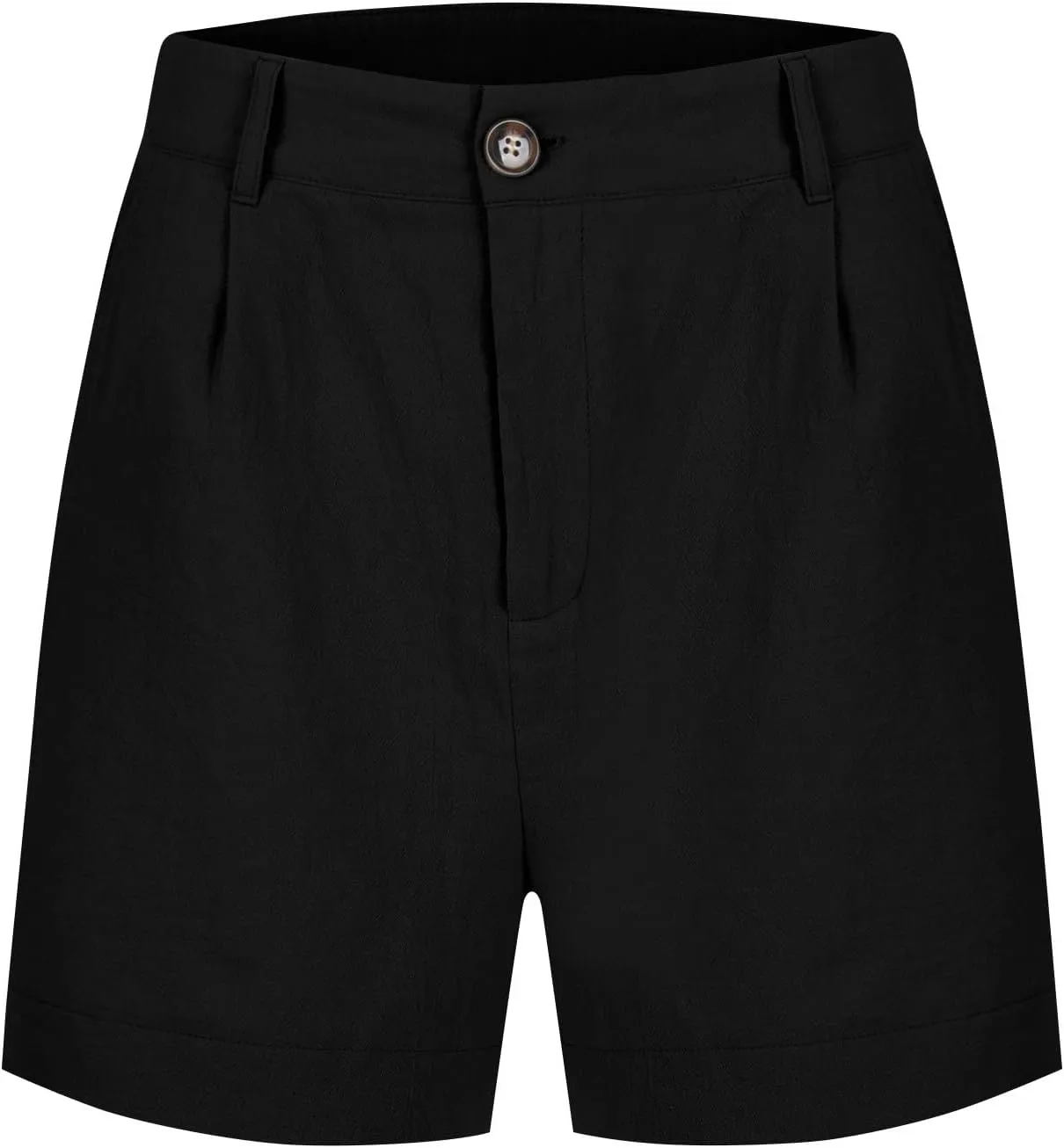 Womens Linen Shorts Casual Baggy Wide Leg Elastic High Waisted Shorts Business Dressy Work Short Trousers with Pocket