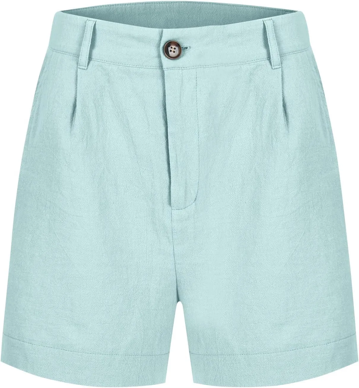 Womens Linen Shorts Casual Baggy Wide Leg Elastic High Waisted Shorts Business Dressy Work Short Trousers with Pocket