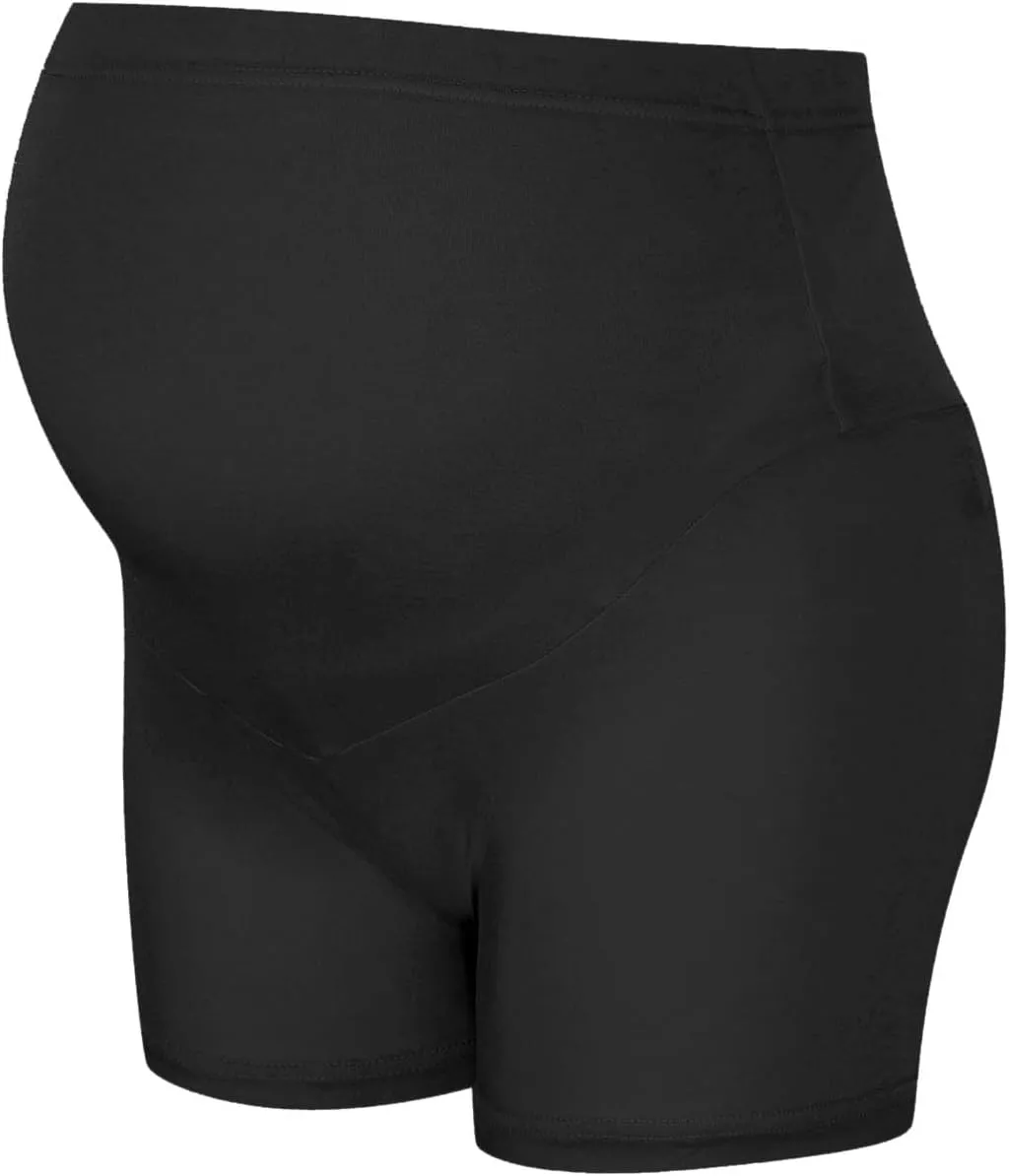 Women's Maternity Yoga Shorts Over The Belly Bump Summer Workout Running Active Short Stretch Pants with Pockets