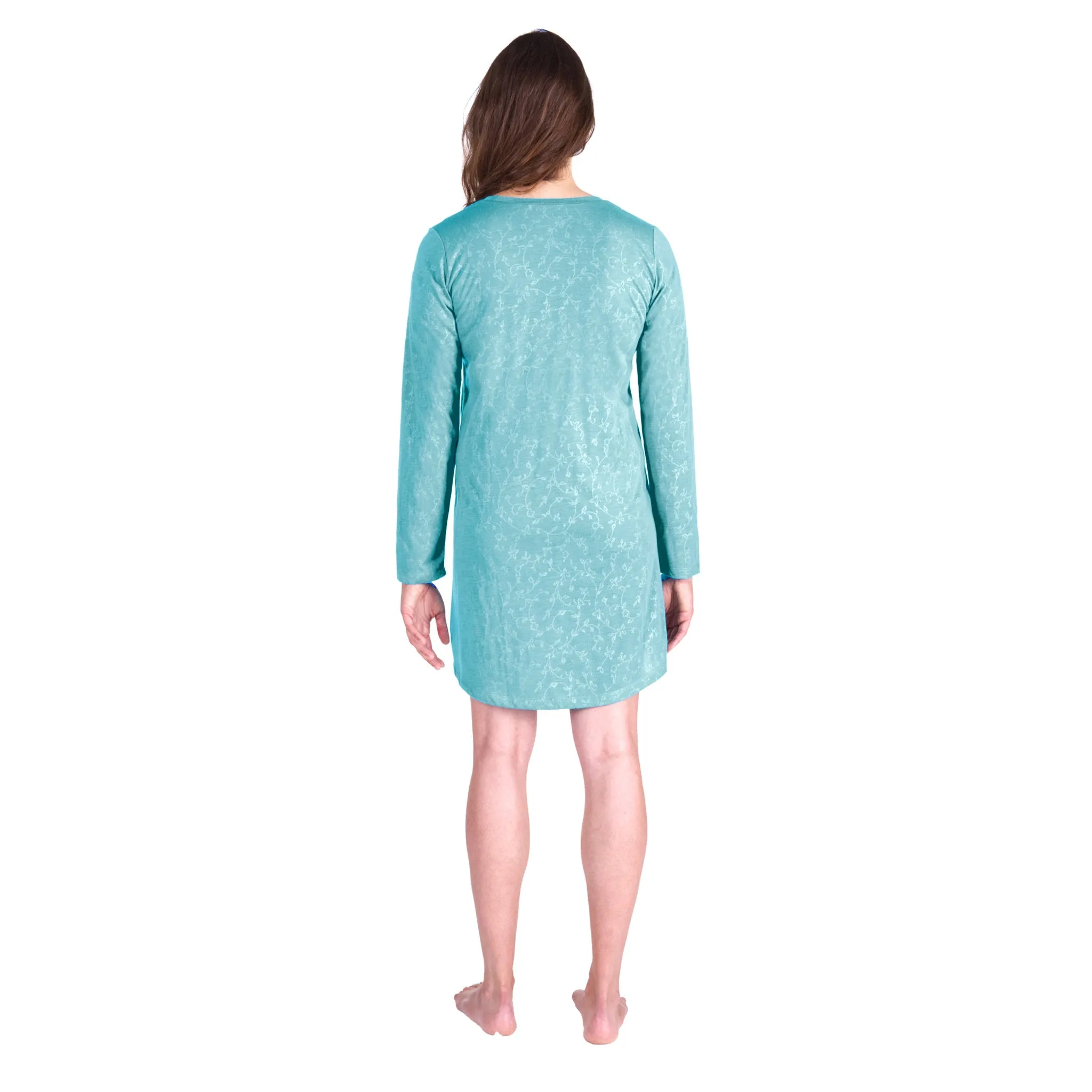 Women's Moisture Wicking Long Sleeve Scoop Neck Nightshirt