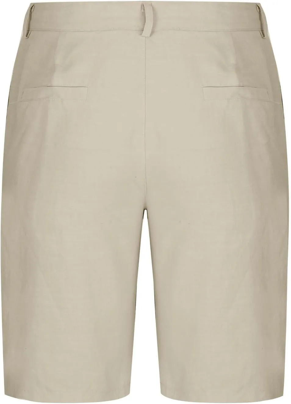 Xiaojmake Mens Linen Short Solid Summer Flat Front Casual Bermuda Shorts Button High Waisted Pleated Dress Short with Pockets